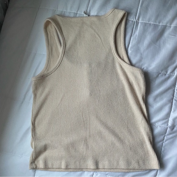 Nude Beige Ribbed Tank Top - Picture 2 of 4